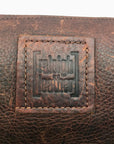 Raleigh Leather Brown Pebbled Leather & Cowhide Clutch