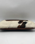 Raleigh Leather Brown Pebbled Leather & Cowhide Clutch