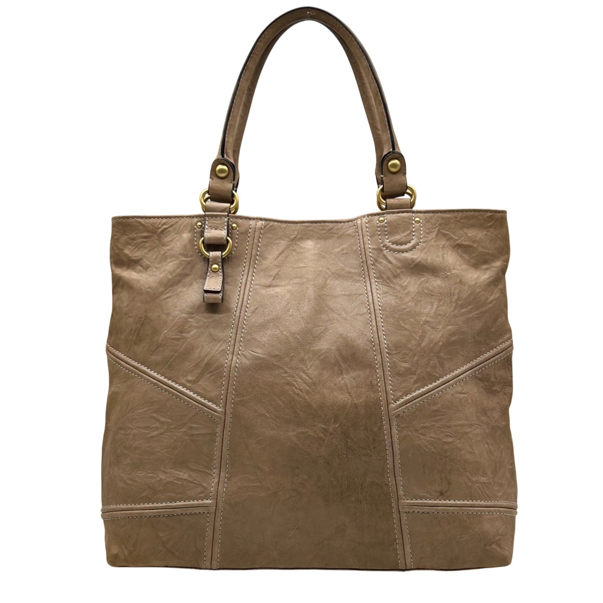 Juicy Couture Beige Faux Leather Tote Bag