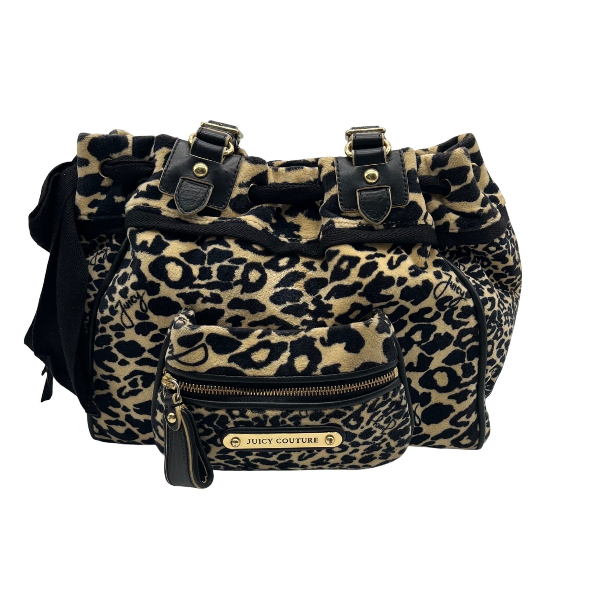 Juicy Couture Leopard Print Velvet Tote Bag