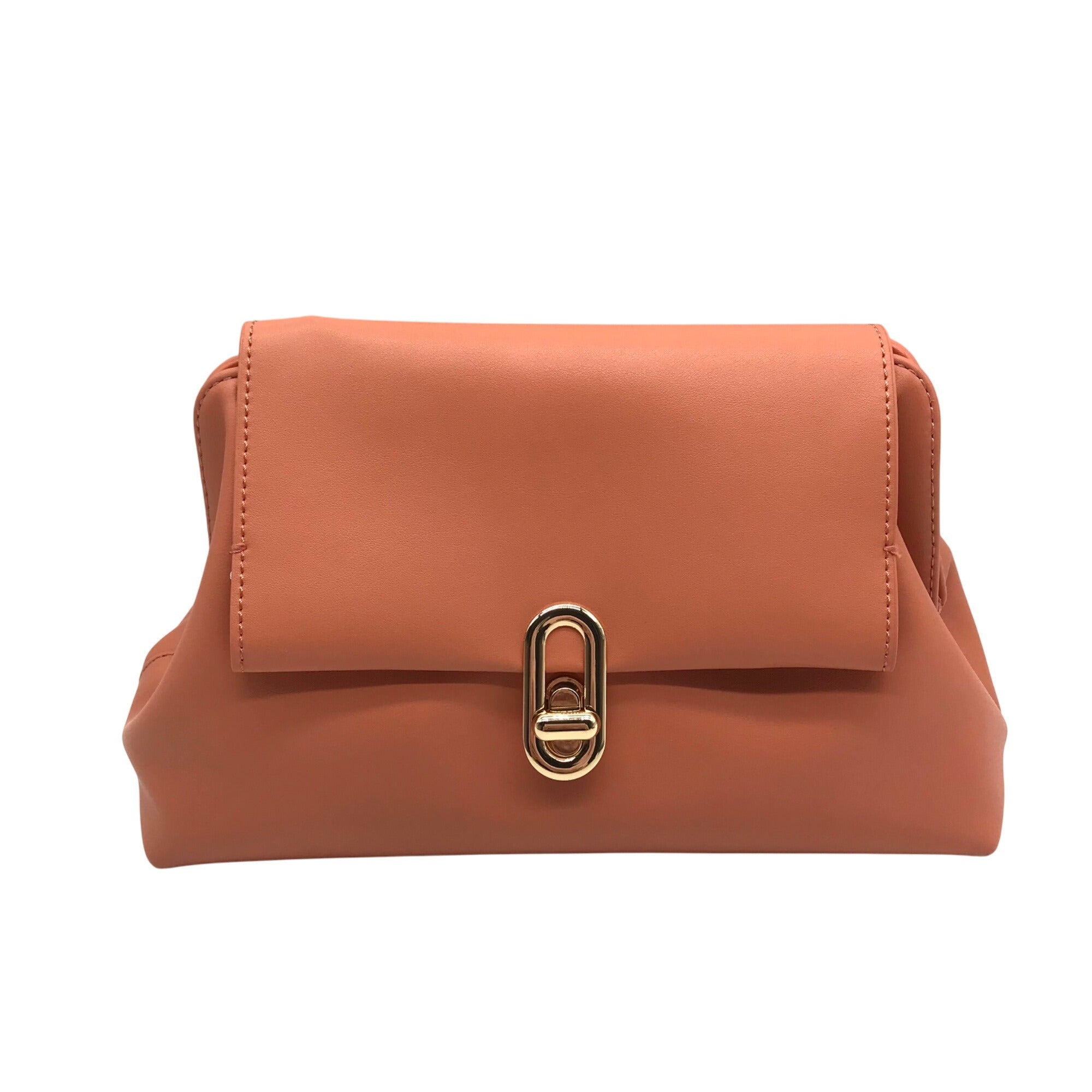 Jules Kae Peach Ellie Turn Lock Clutch