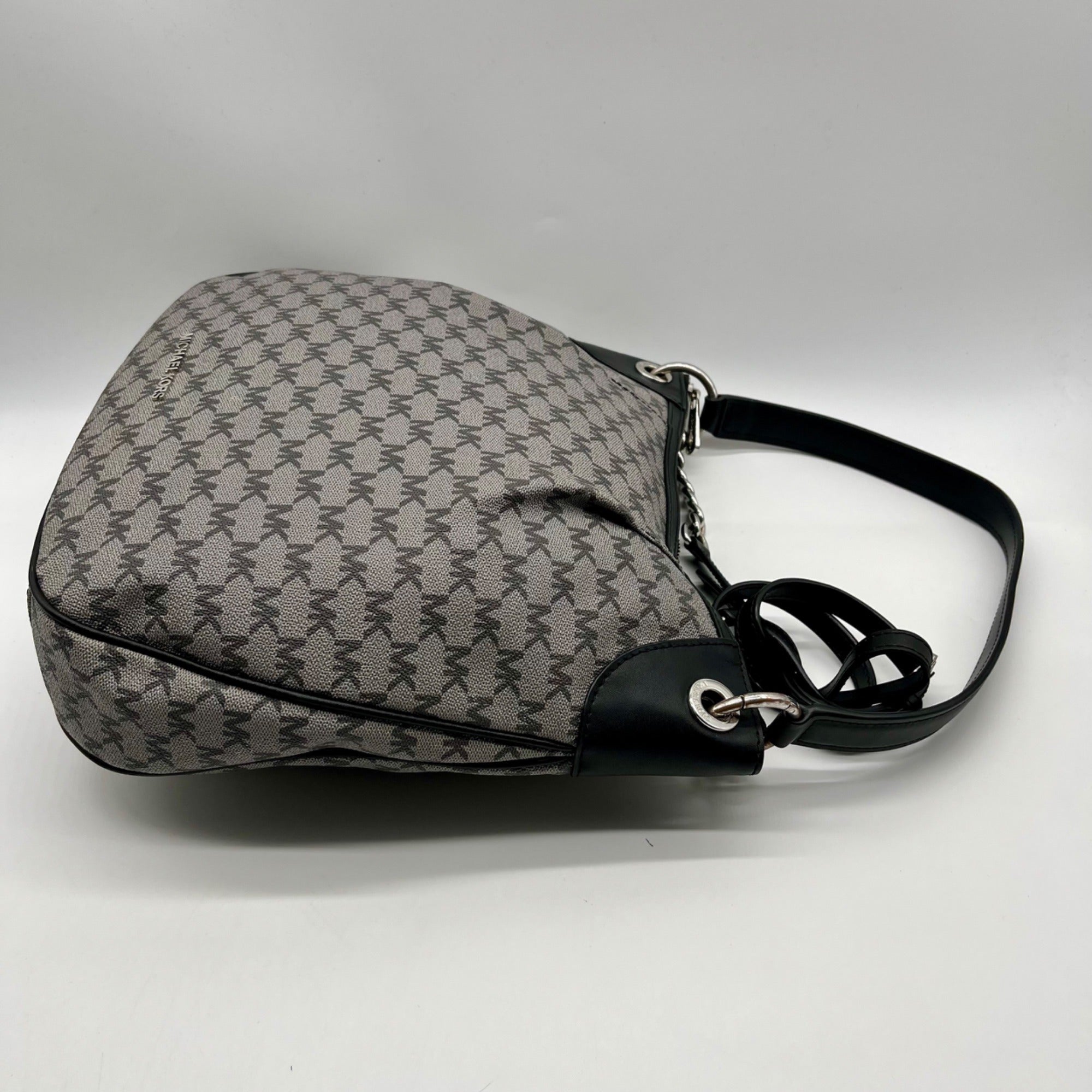 Michael Kors Jet Set Grey Coated Canvas Shoulder Bag