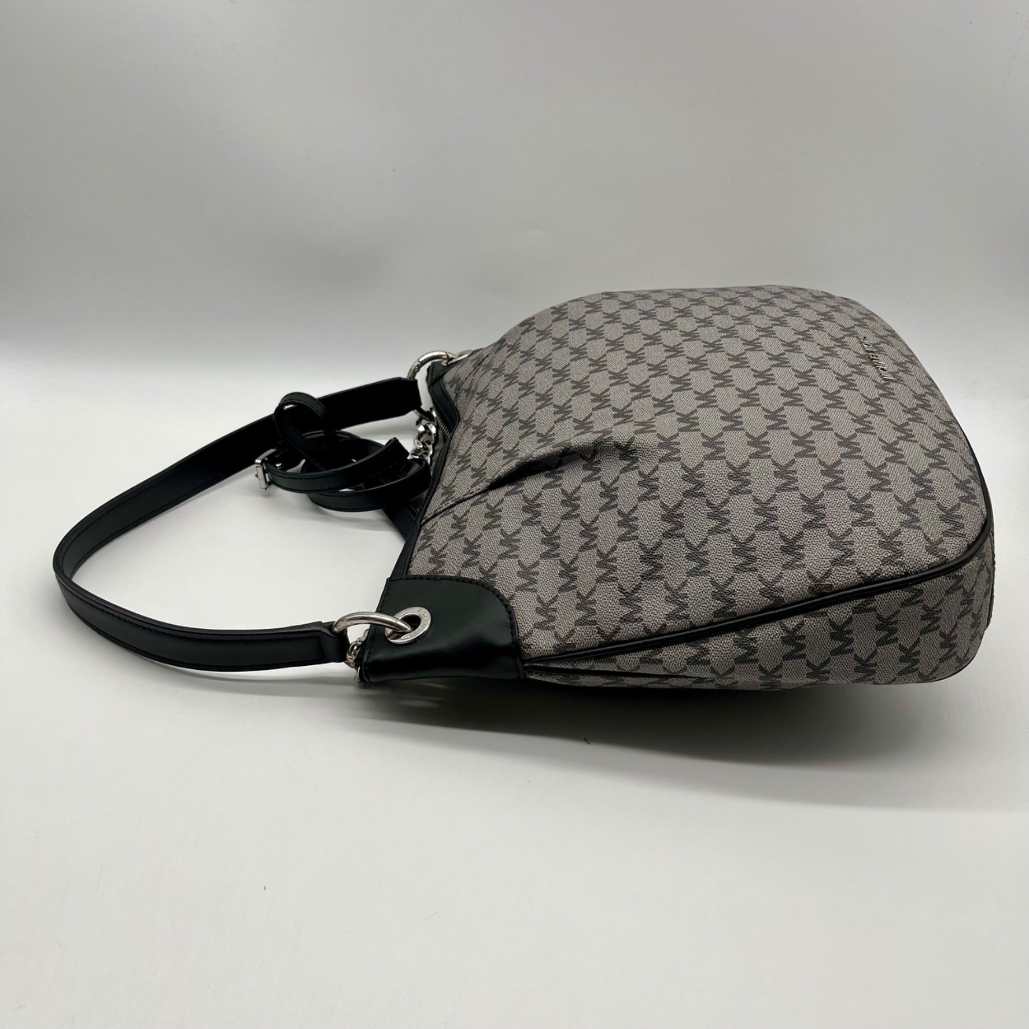 Michael Kors Jet Set Grey Coated Canvas Shoulder Bag