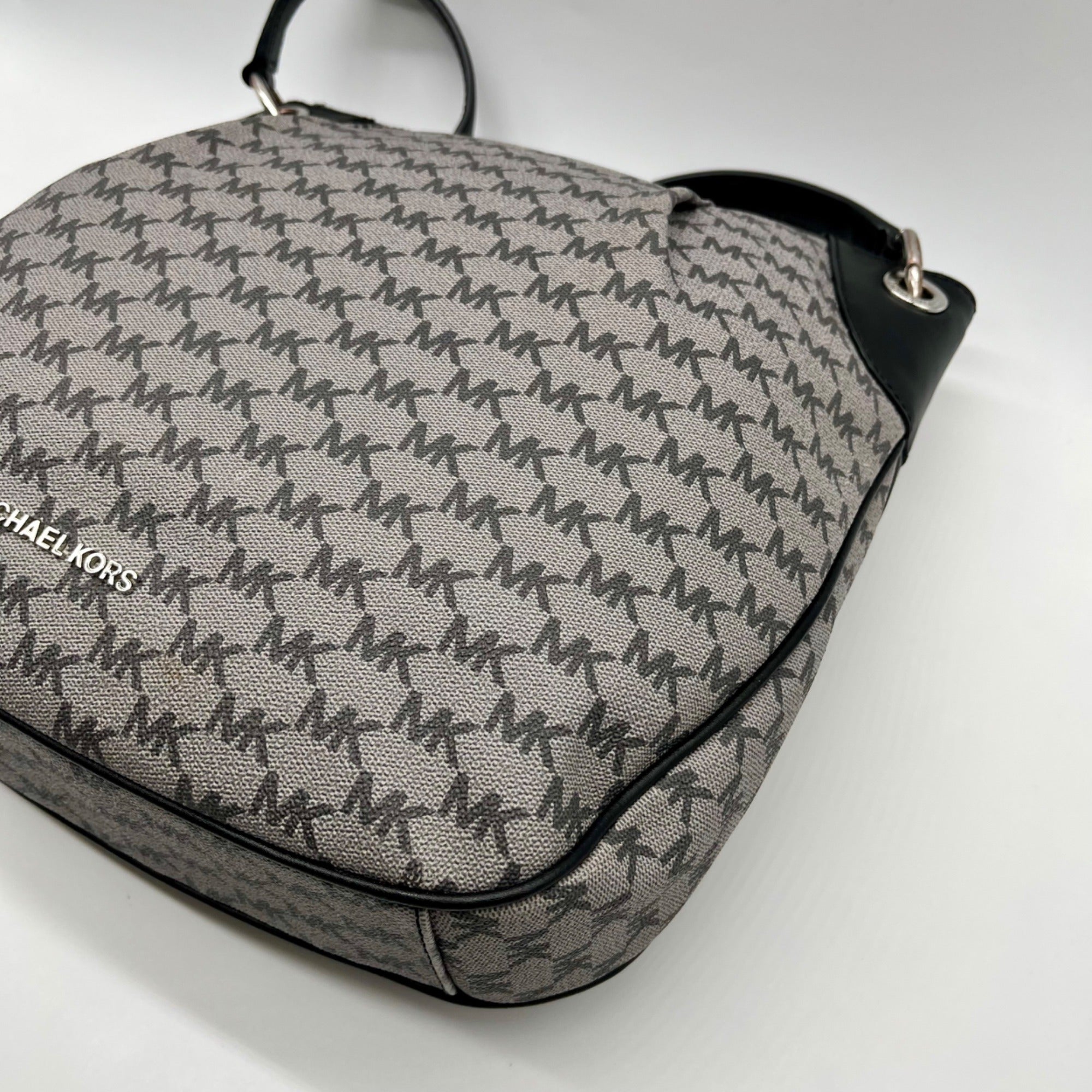 Michael Kors Jet Set Grey Coated Canvas Shoulder Bag