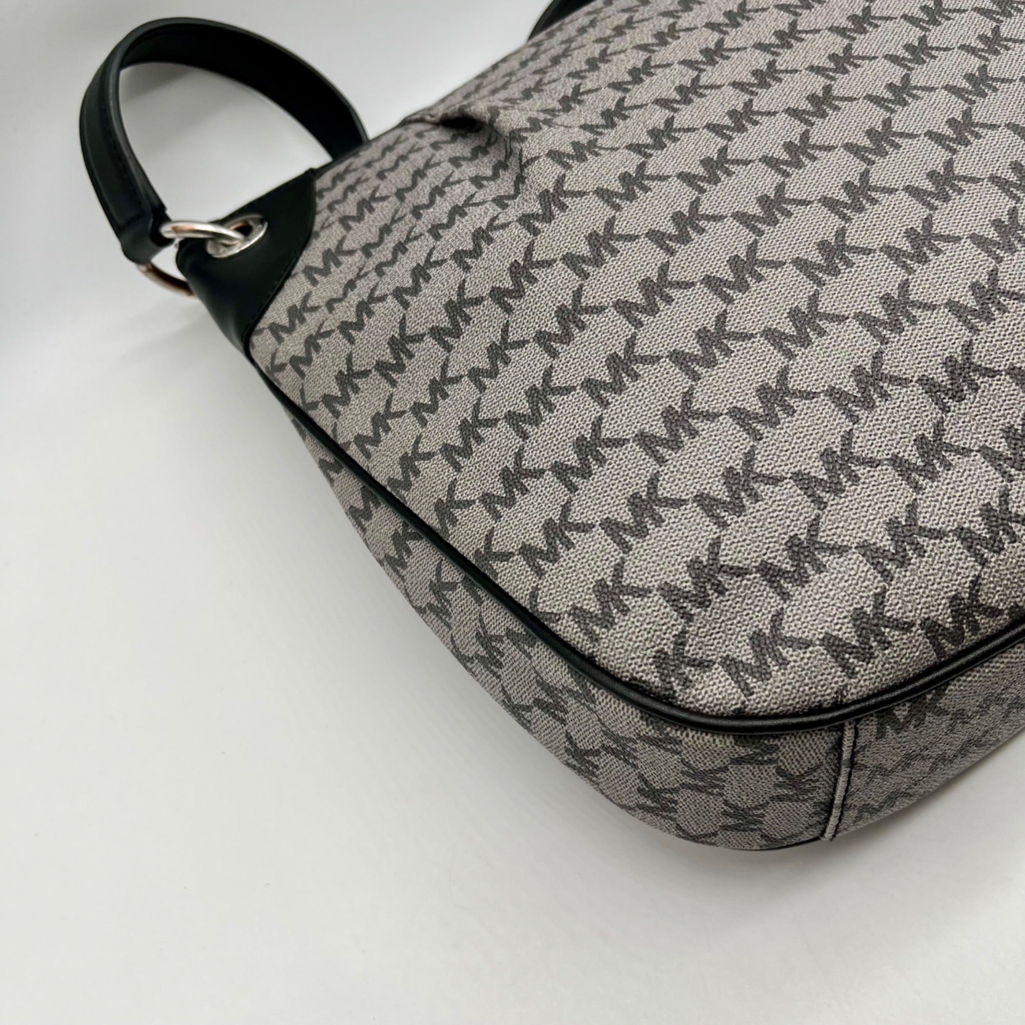 Michael Kors Jet Set Grey Coated Canvas Shoulder Bag