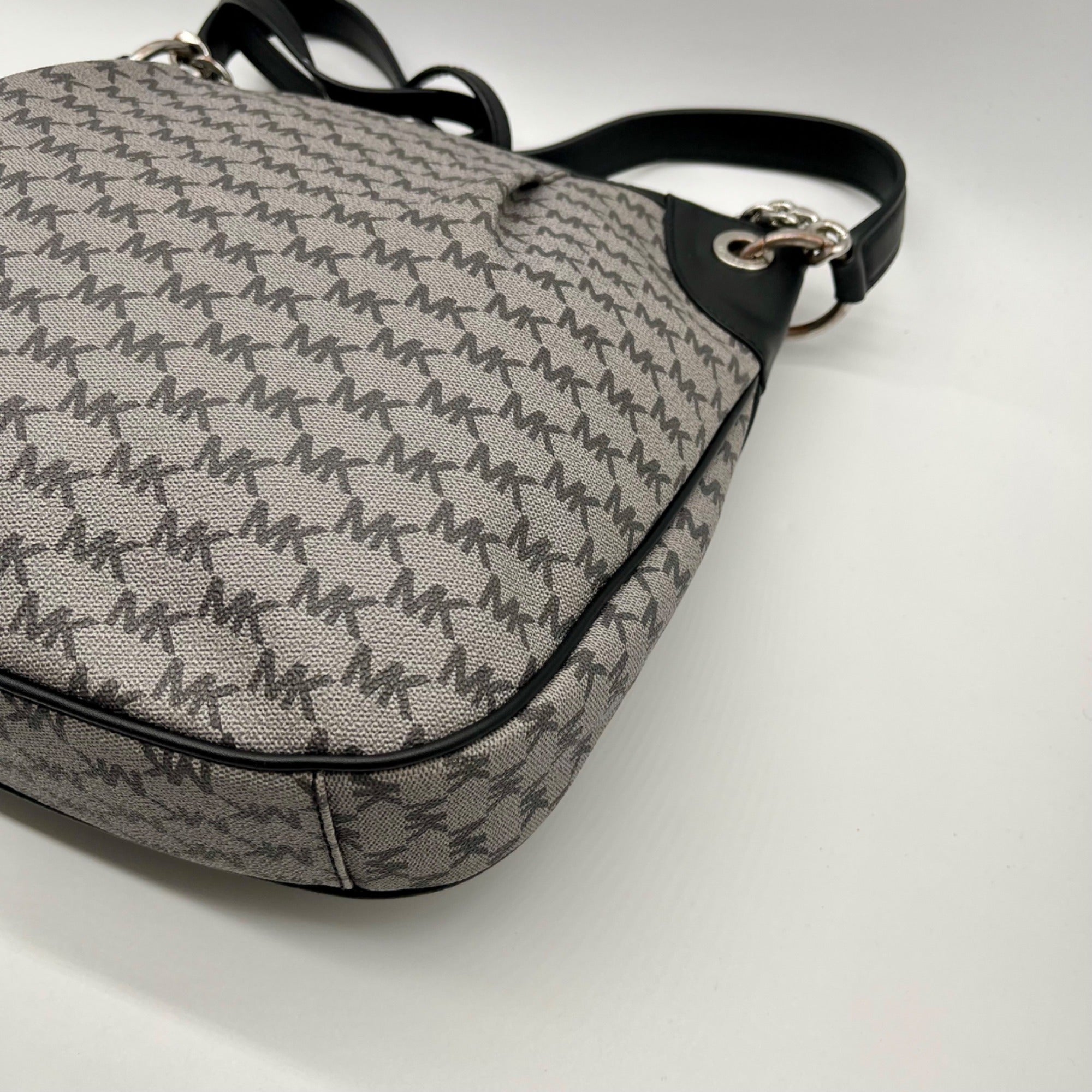 Michael Kors Jet Set Grey Coated Canvas Shoulder Bag