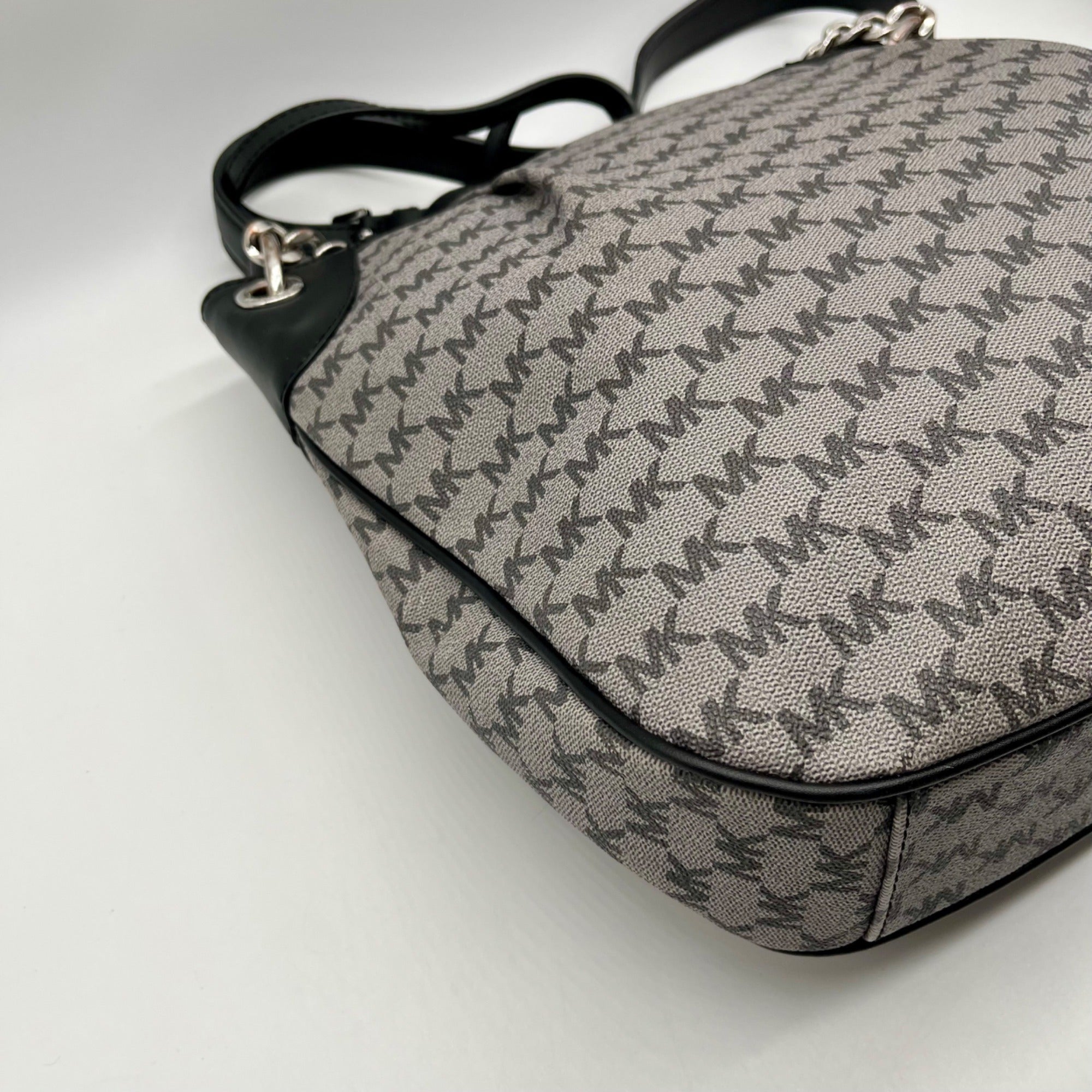 Michael Kors Jet Set Grey Coated Canvas Shoulder Bag