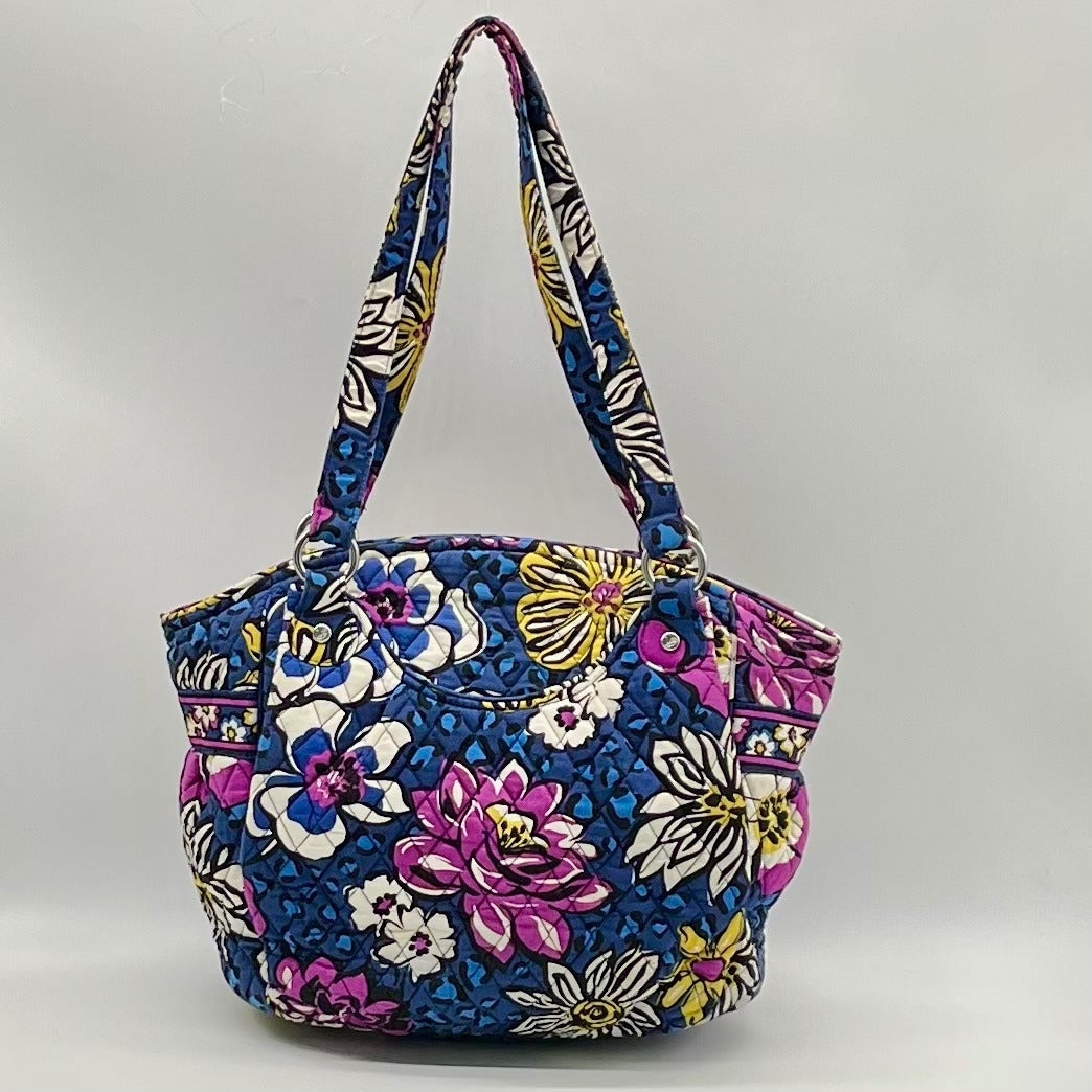 Vera Bradley Blue African Violet Floral Pattern Tote Bag