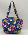 Vera Bradley Blue African Violet Floral Pattern Tote Bag