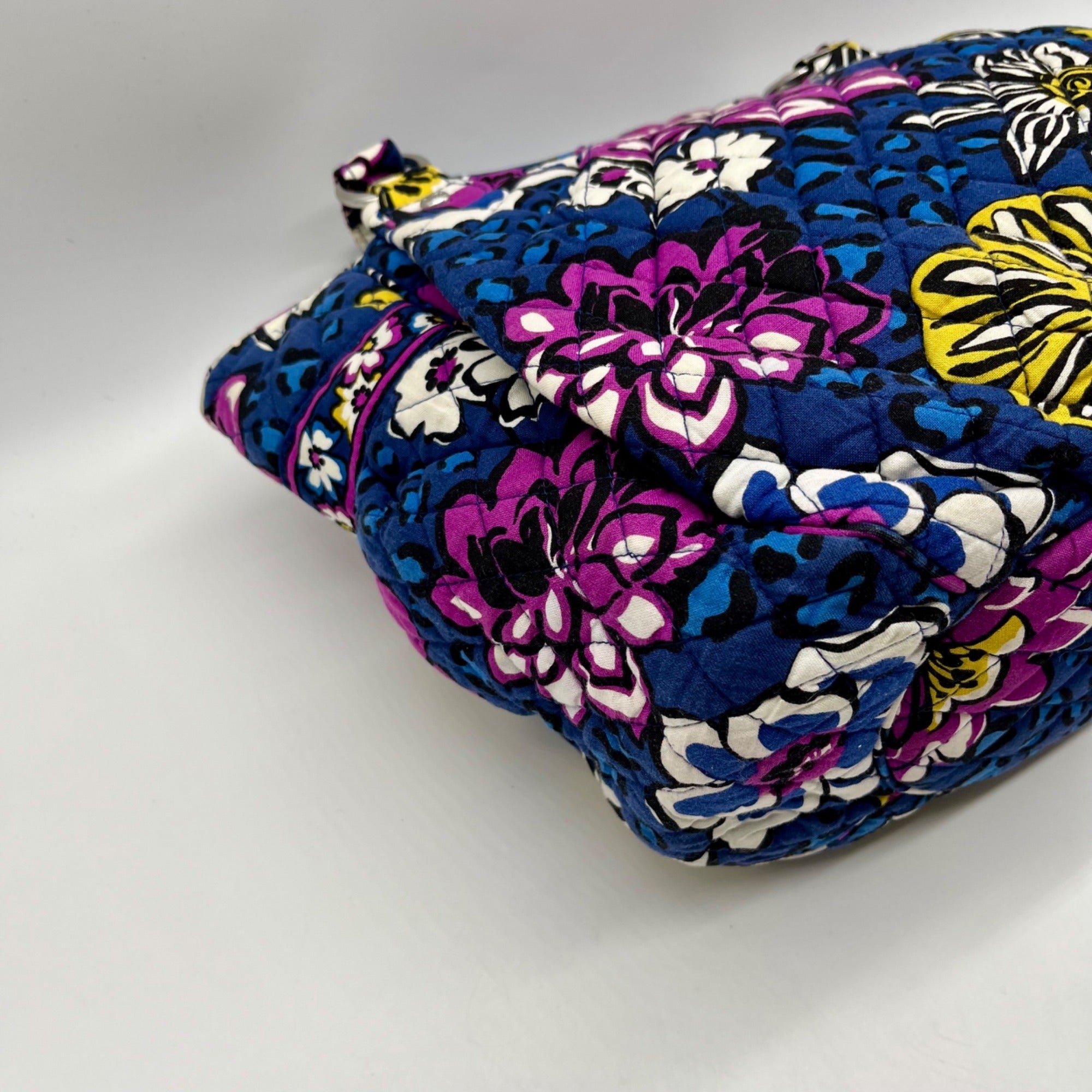 Vera Bradley Blue African Violet Floral Pattern Tote Bag