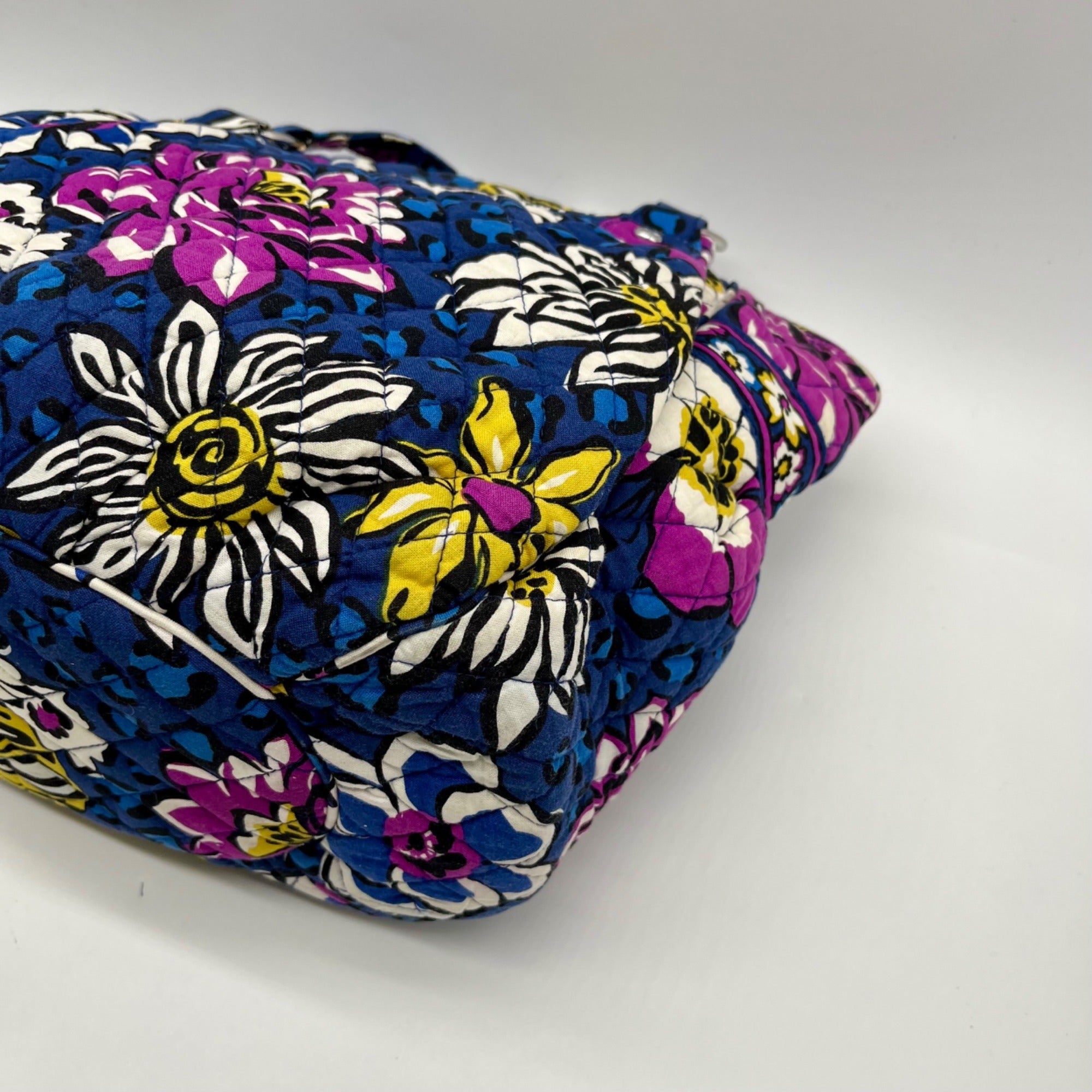 Vera Bradley Blue African Violet Floral Pattern Tote Bag