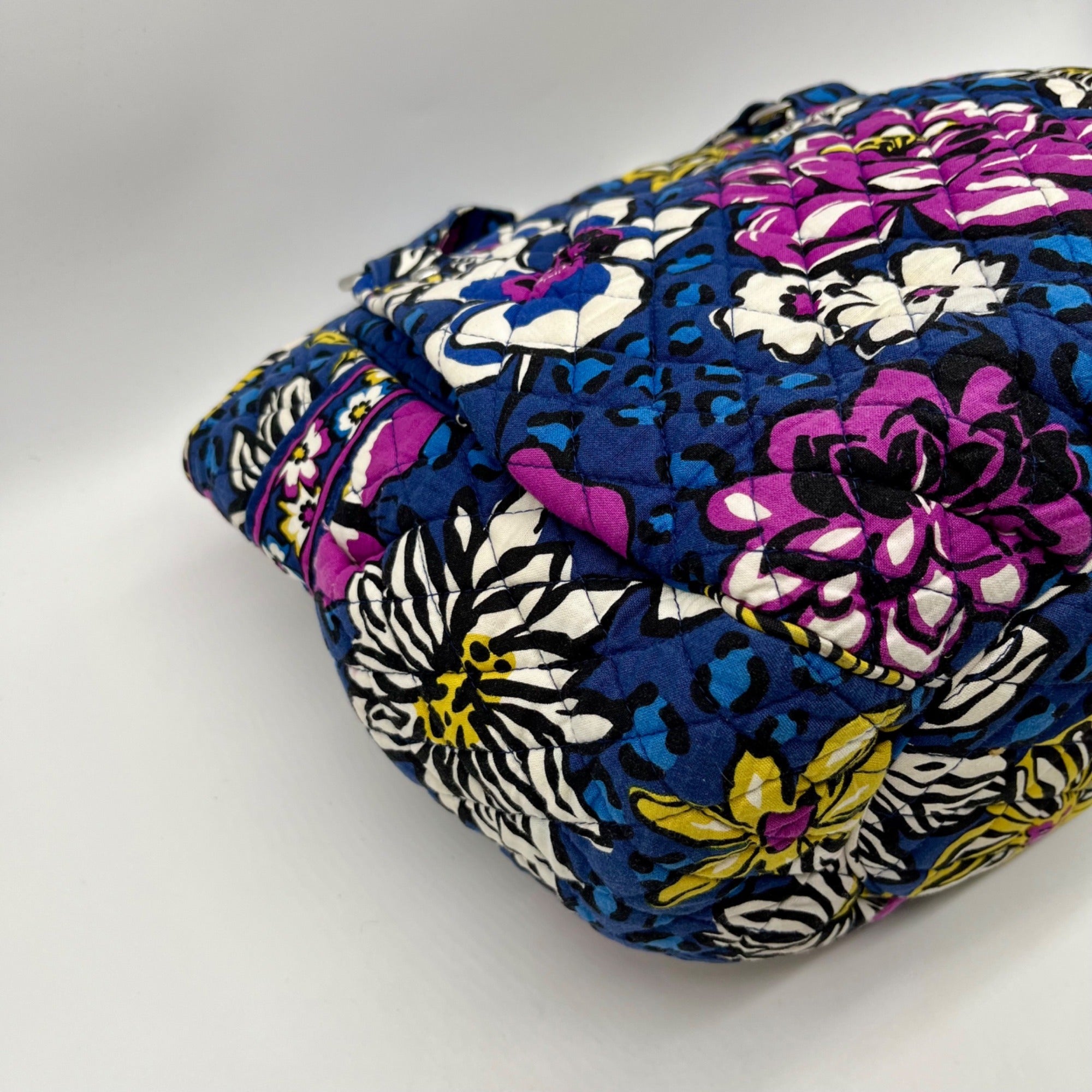 Vera Bradley Blue African Violet Floral Pattern Tote Bag