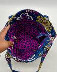 Vera Bradley Blue African Violet Floral Pattern Tote Bag
