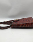 Brahmin Pecan Croc Embossed Leather Marley Crossbody Bag