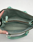 WKND WYFR  Aquamarine Croc Embossed Leather Convertible Satchel