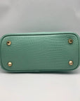WKND WYFR  Aquamarine Croc Embossed Leather Convertible Satchel