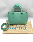 WKND WYFR  Aquamarine Croc Embossed Leather Convertible Satchel