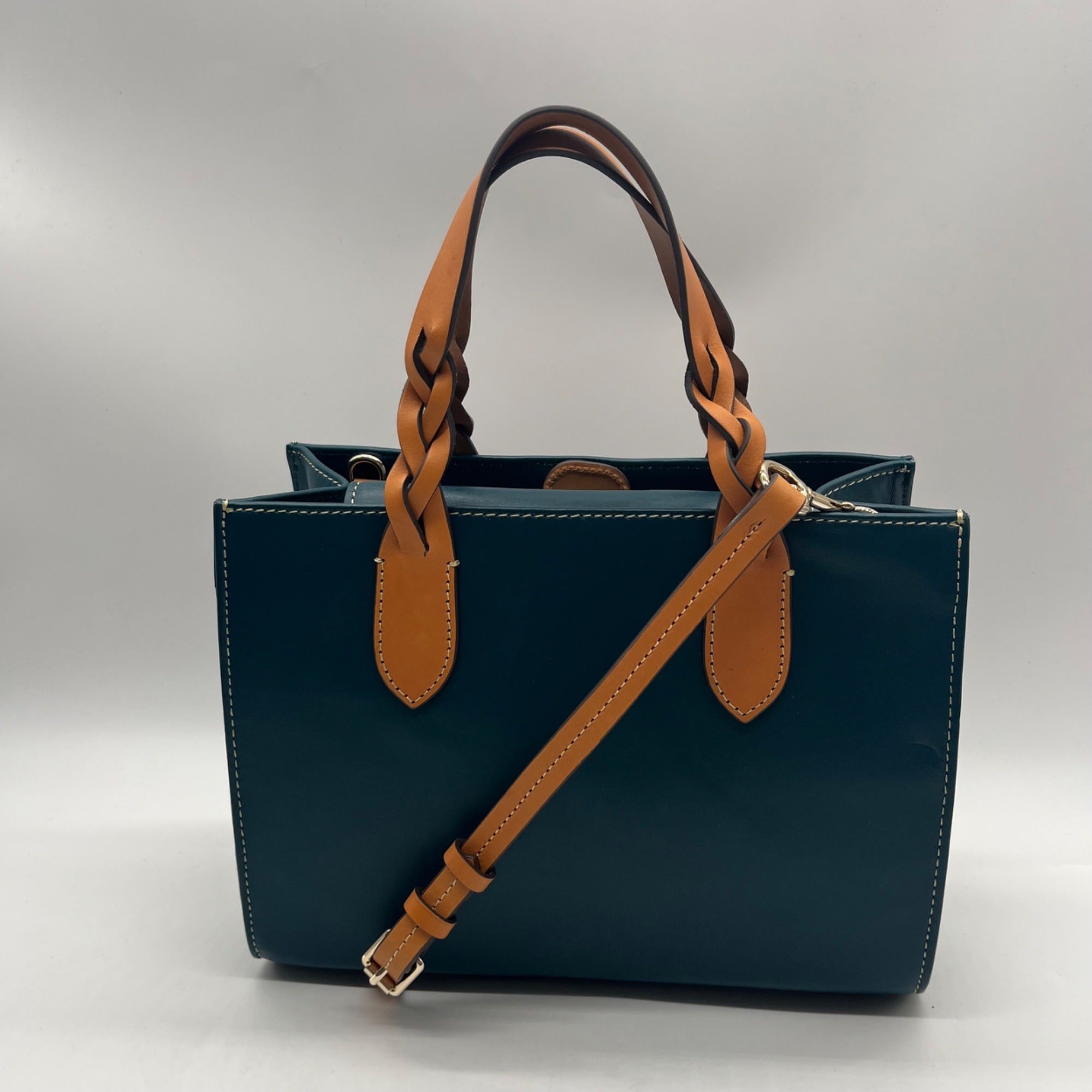 Dooney &amp; Bourke Blue Smooth Leather Convertible Satchel