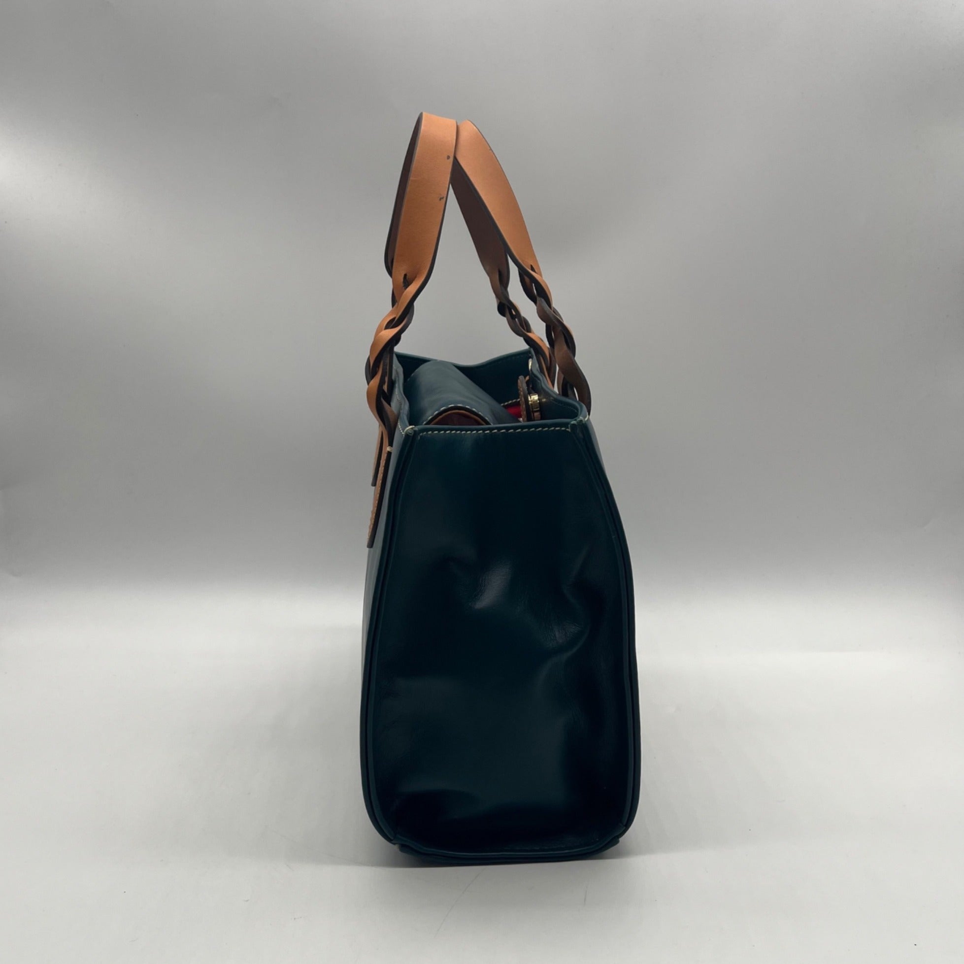Dooney &amp; Bourke Blue Smooth Leather Convertible Satchel
