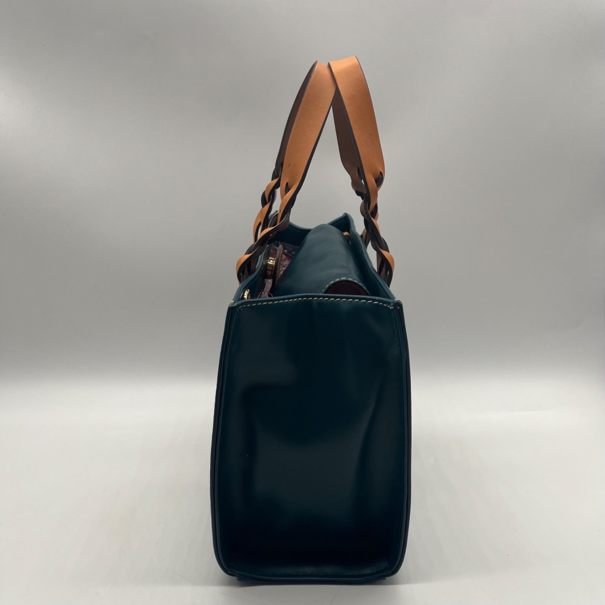 Dooney &amp; Bourke Blue Smooth Leather Convertible Satchel