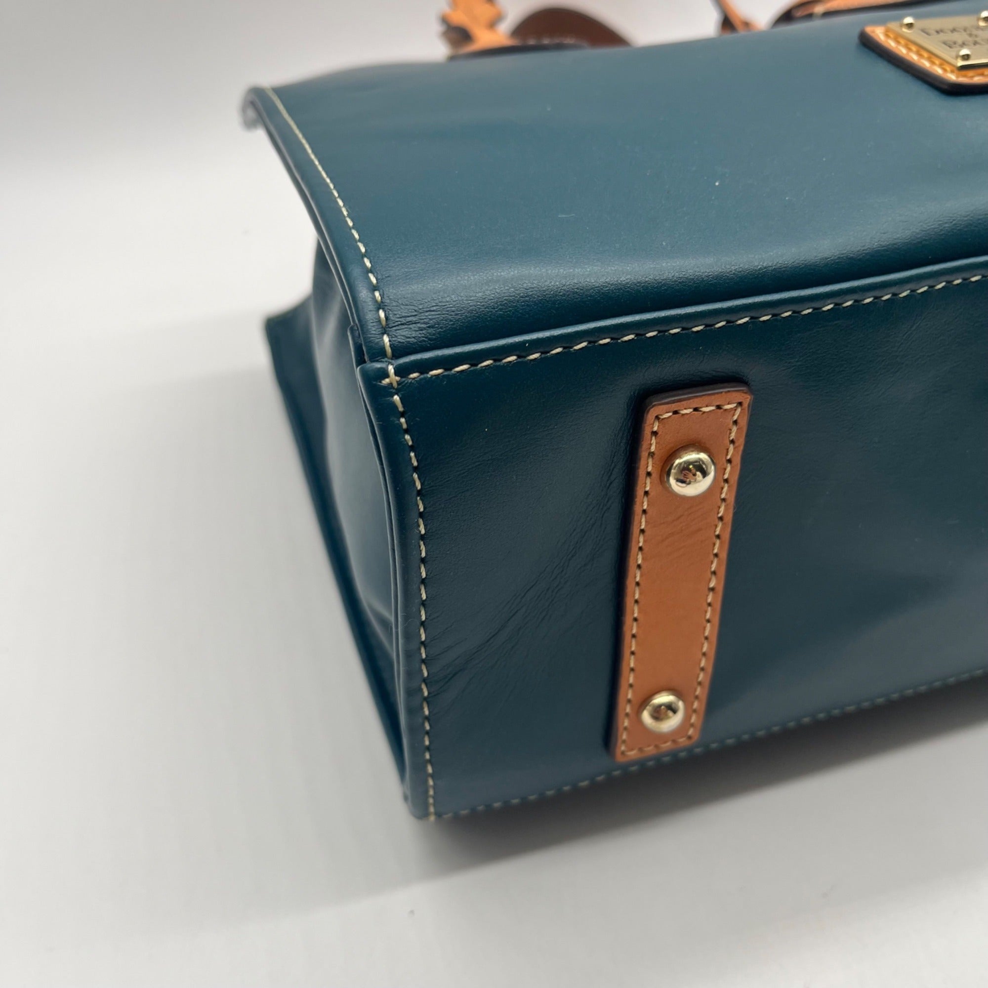 Dooney &amp; Bourke Blue Smooth Leather Convertible Satchel