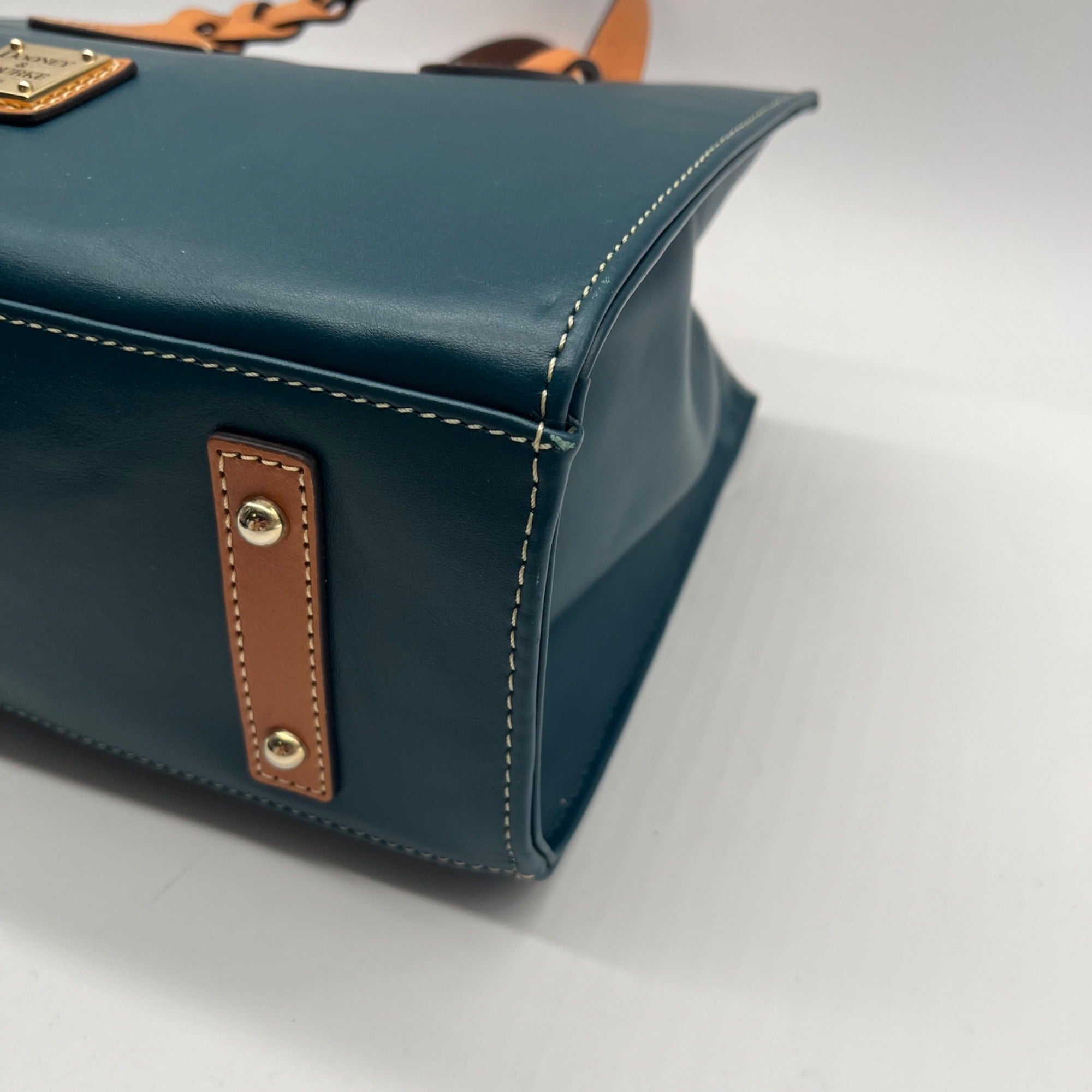 Dooney &amp; Bourke Blue Smooth Leather Convertible Satchel