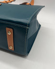 Dooney & Bourke Blue Smooth Leather Convertible Satchel