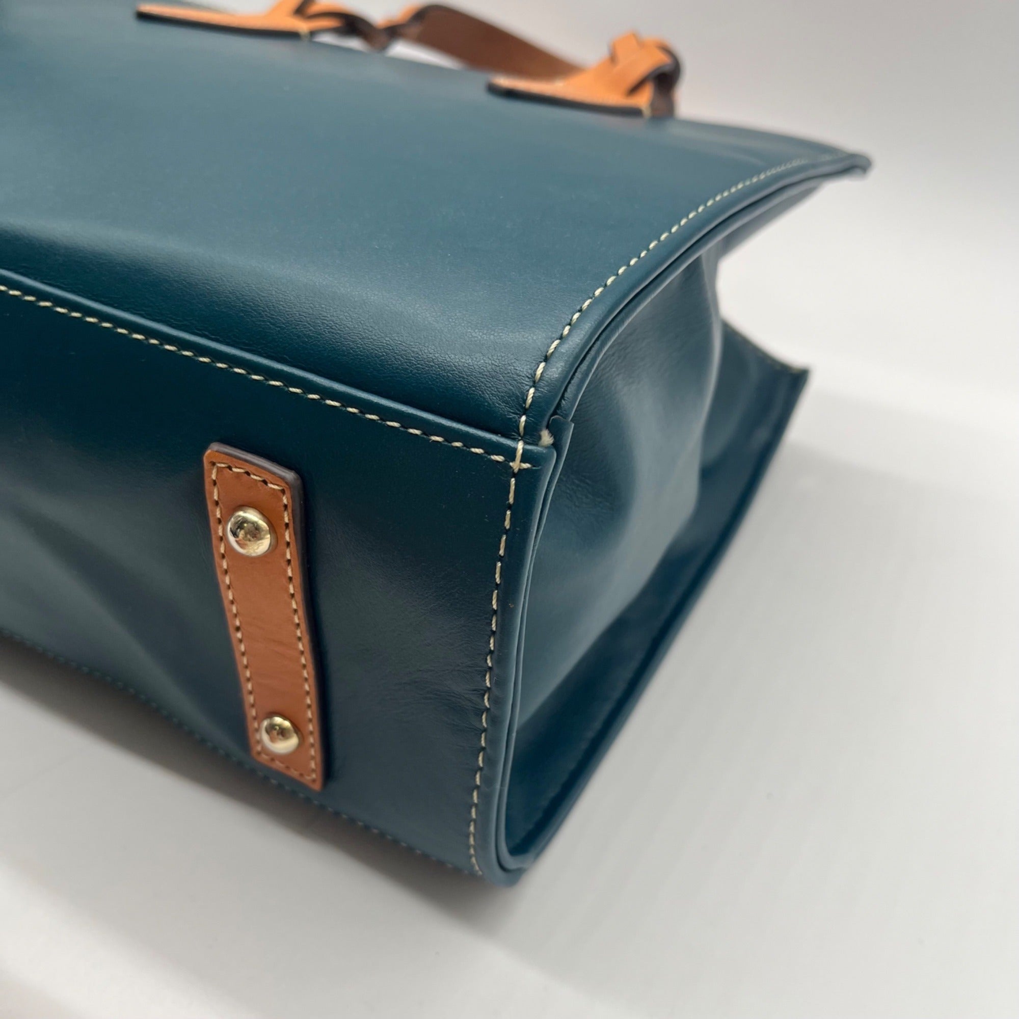 Dooney &amp; Bourke Blue Smooth Leather Convertible Satchel