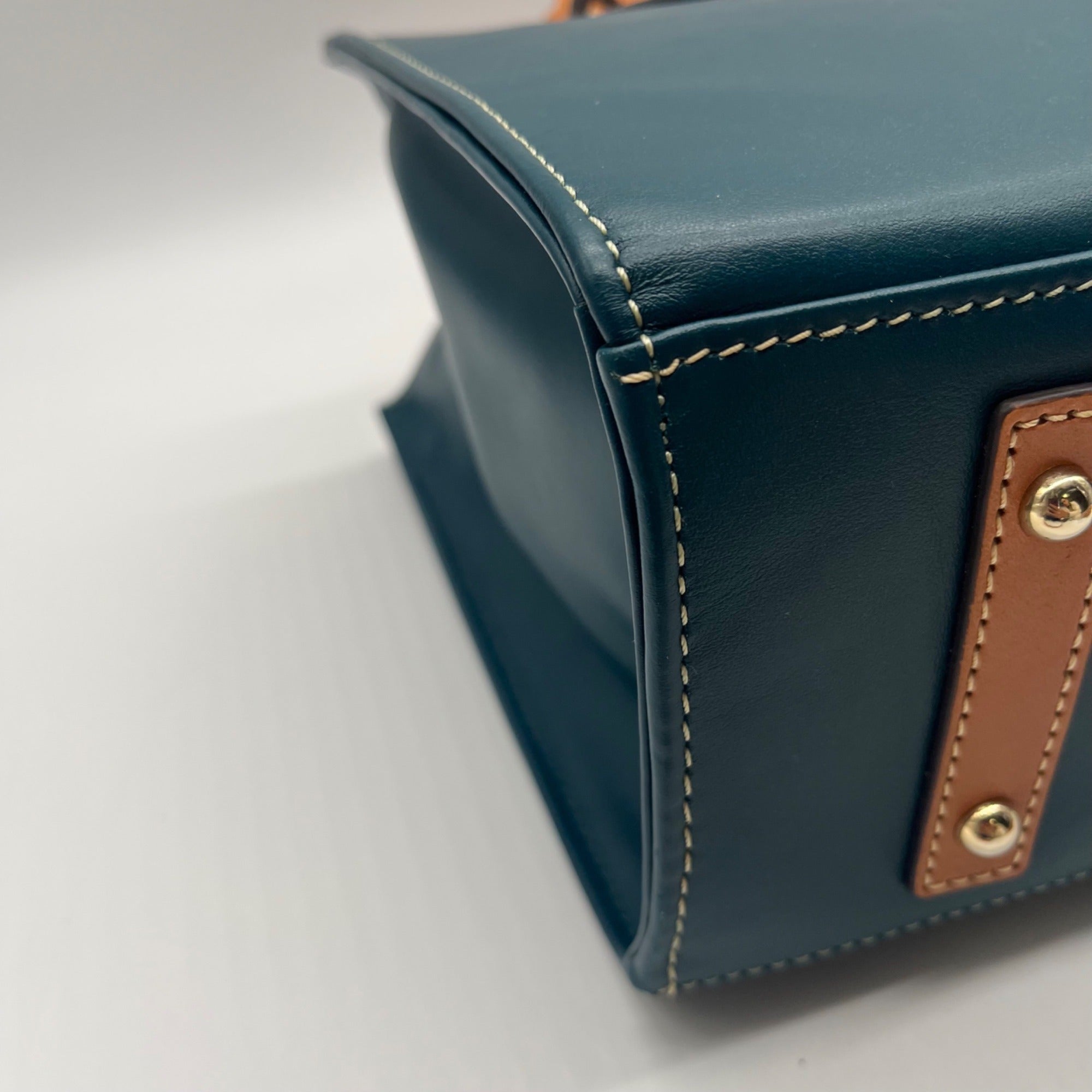 Dooney &amp; Bourke Blue Smooth Leather Convertible Satchel