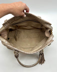 Brahmin Tan Suede Mini Schooner Satchel Bag