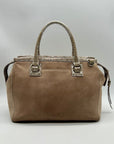 Brahmin Tan Suede Mini Schooner Satchel Bag