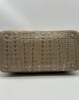 Brahmin Tan Suede Mini Schooner Satchel Bag