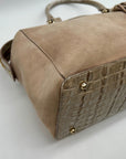 Brahmin Tan Suede Mini Schooner Satchel Bag
