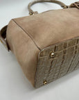 Brahmin Tan Suede Mini Schooner Satchel Bag