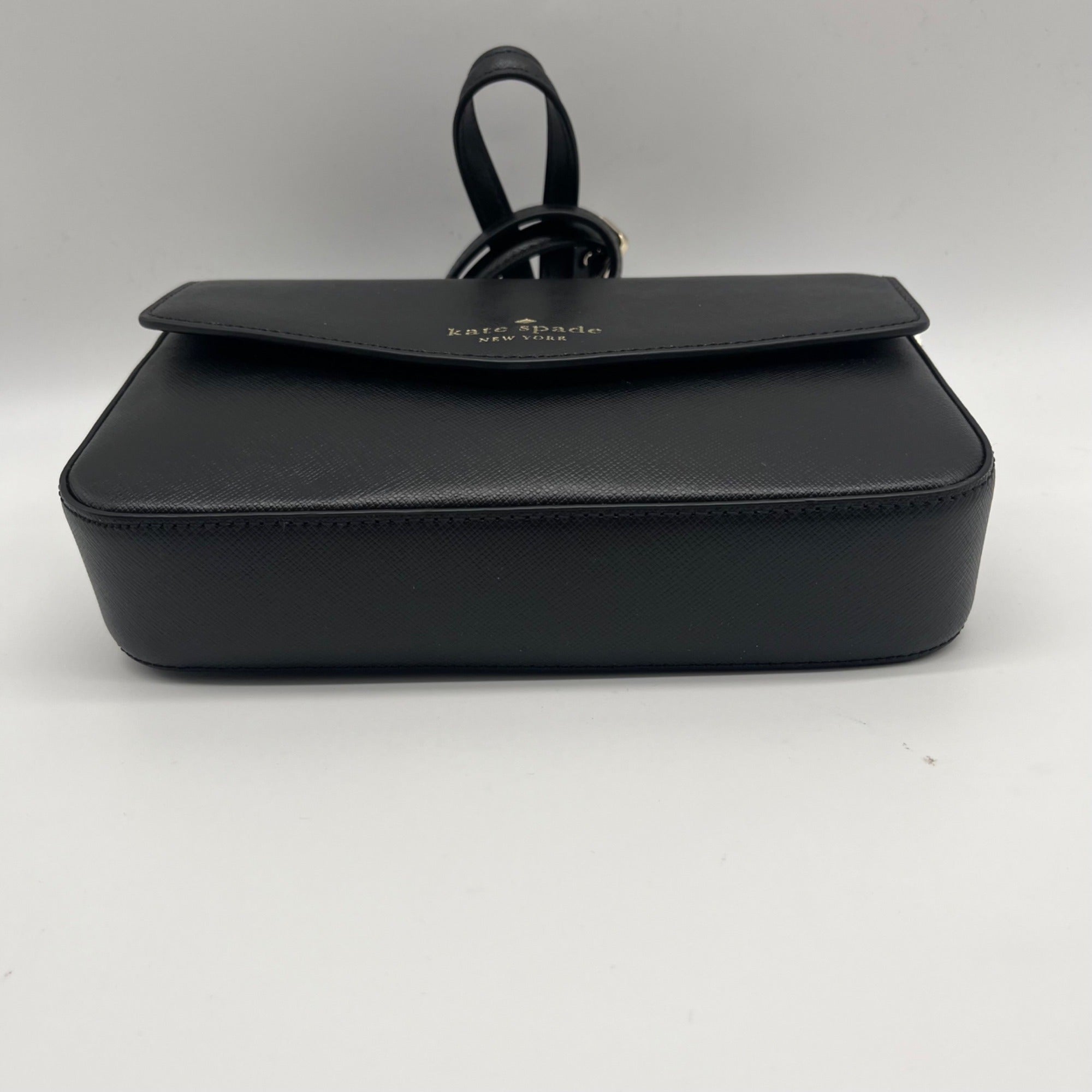 Kate Spade Black Saffiano Leather Sadie Envelope Crossbody Bag