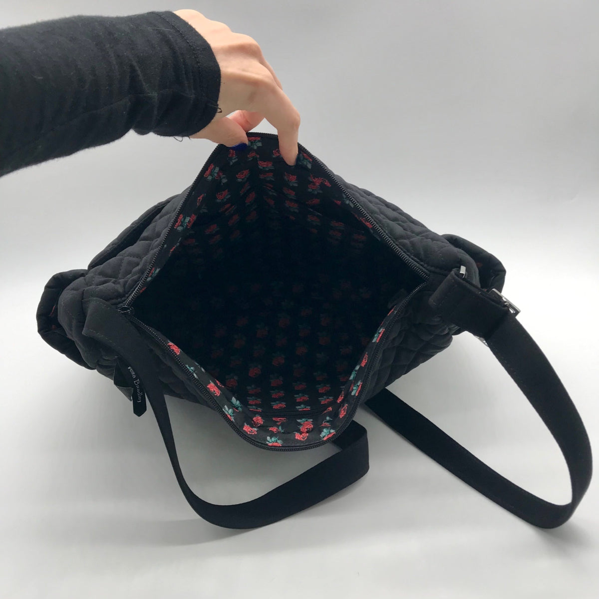 Vera Bradley Black Quilted Diamond Crossbody Bag
