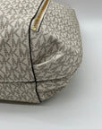 Michael Kors Addie Extra Large Vanilla Canvas Hobo Shoulder Bag