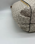 Michael Kors Addie Extra Large Vanilla Canvas Hobo Shoulder Bag