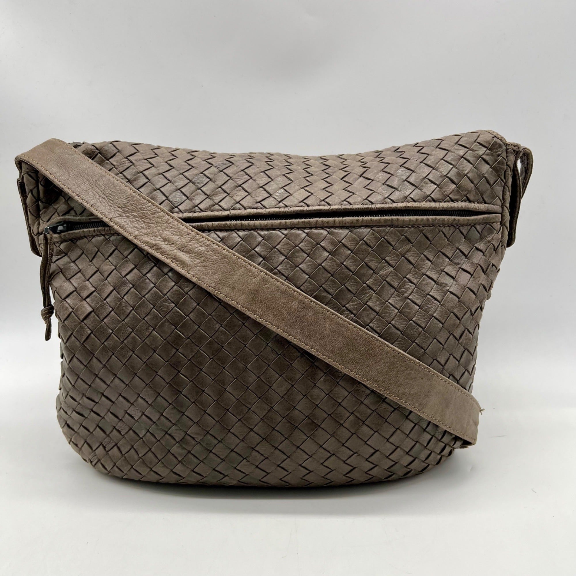 Bags By Mimi Grey Woven Leather Bag