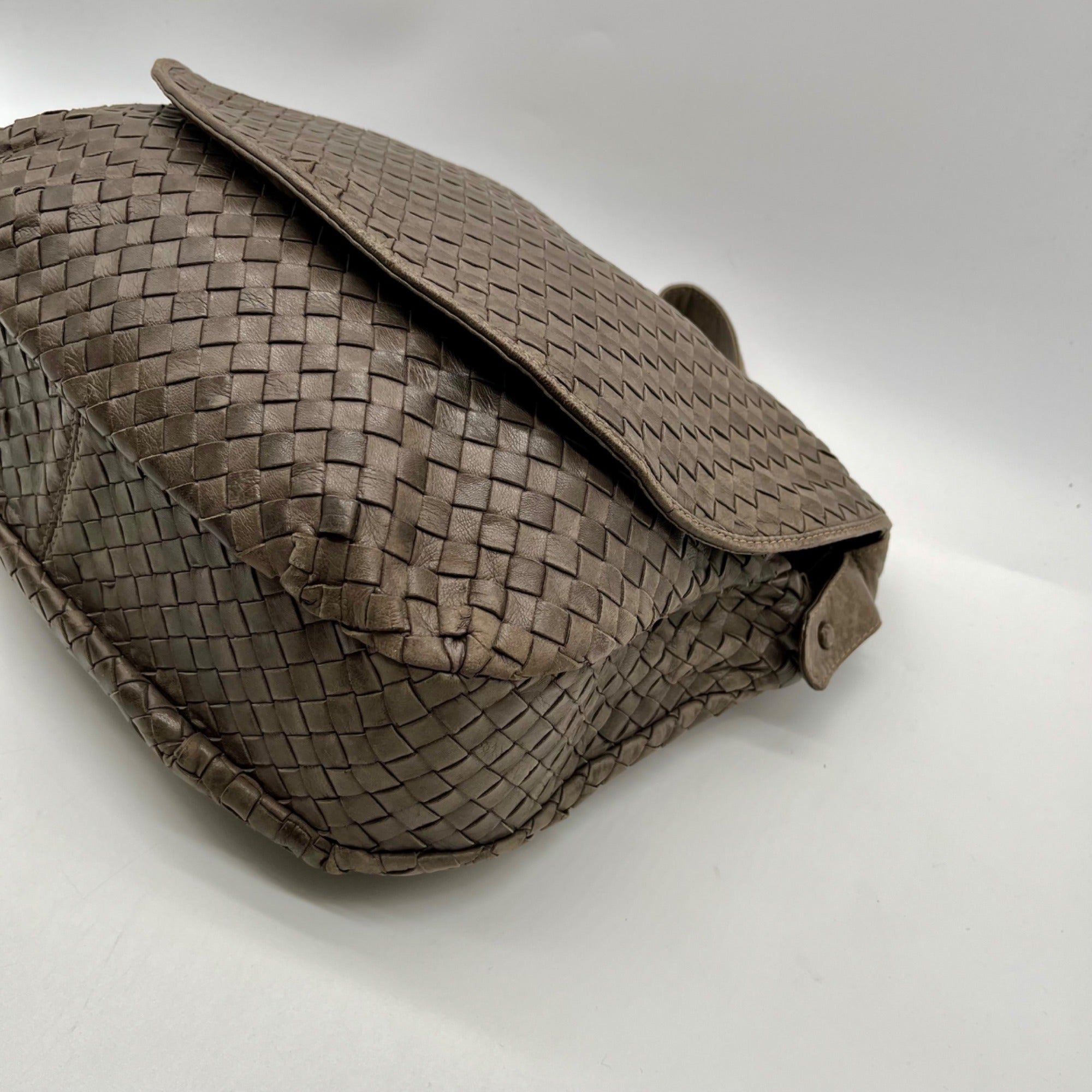Bags By Mimi Grey Woven Leather Bag