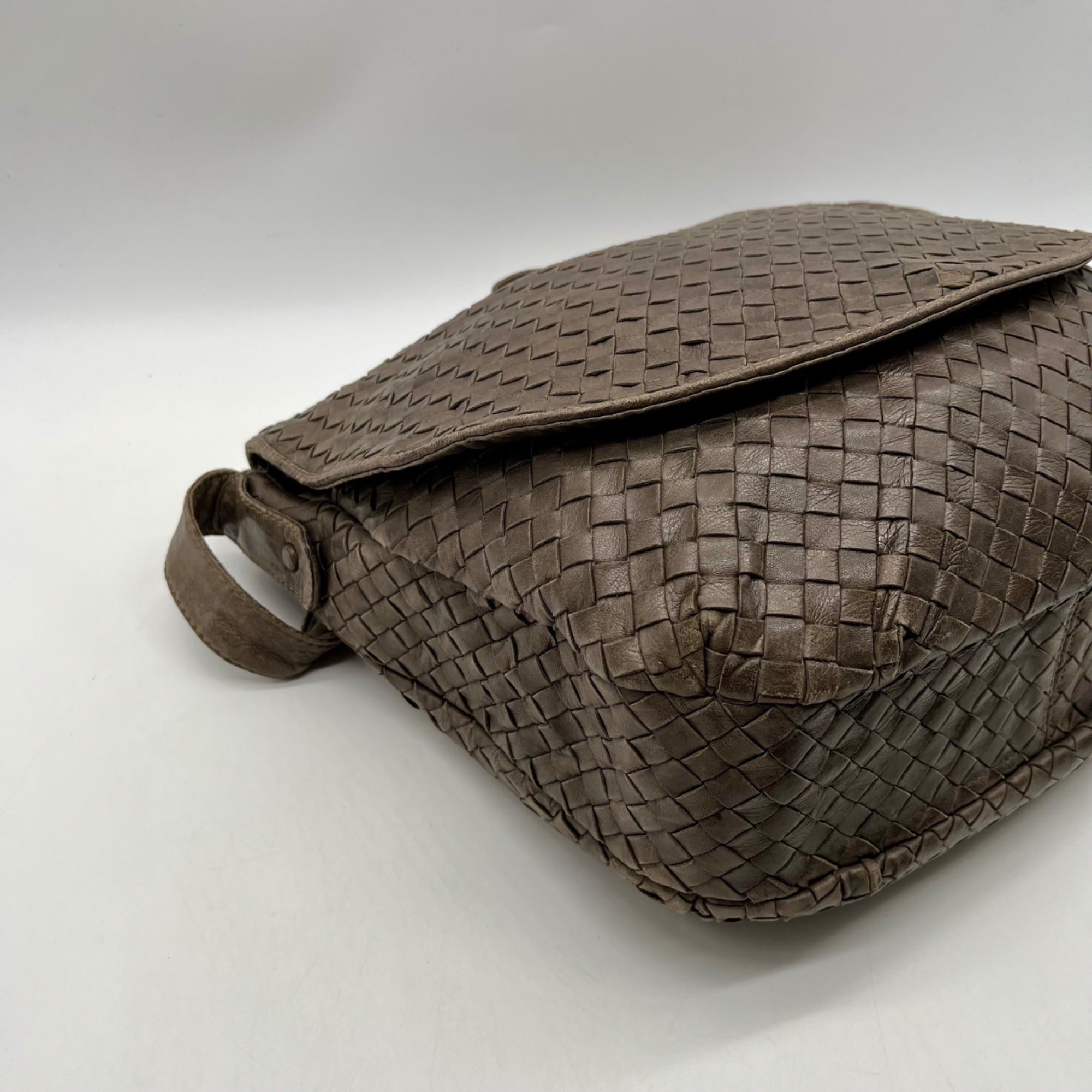 Bags By Mimi Grey Woven Leather Bag