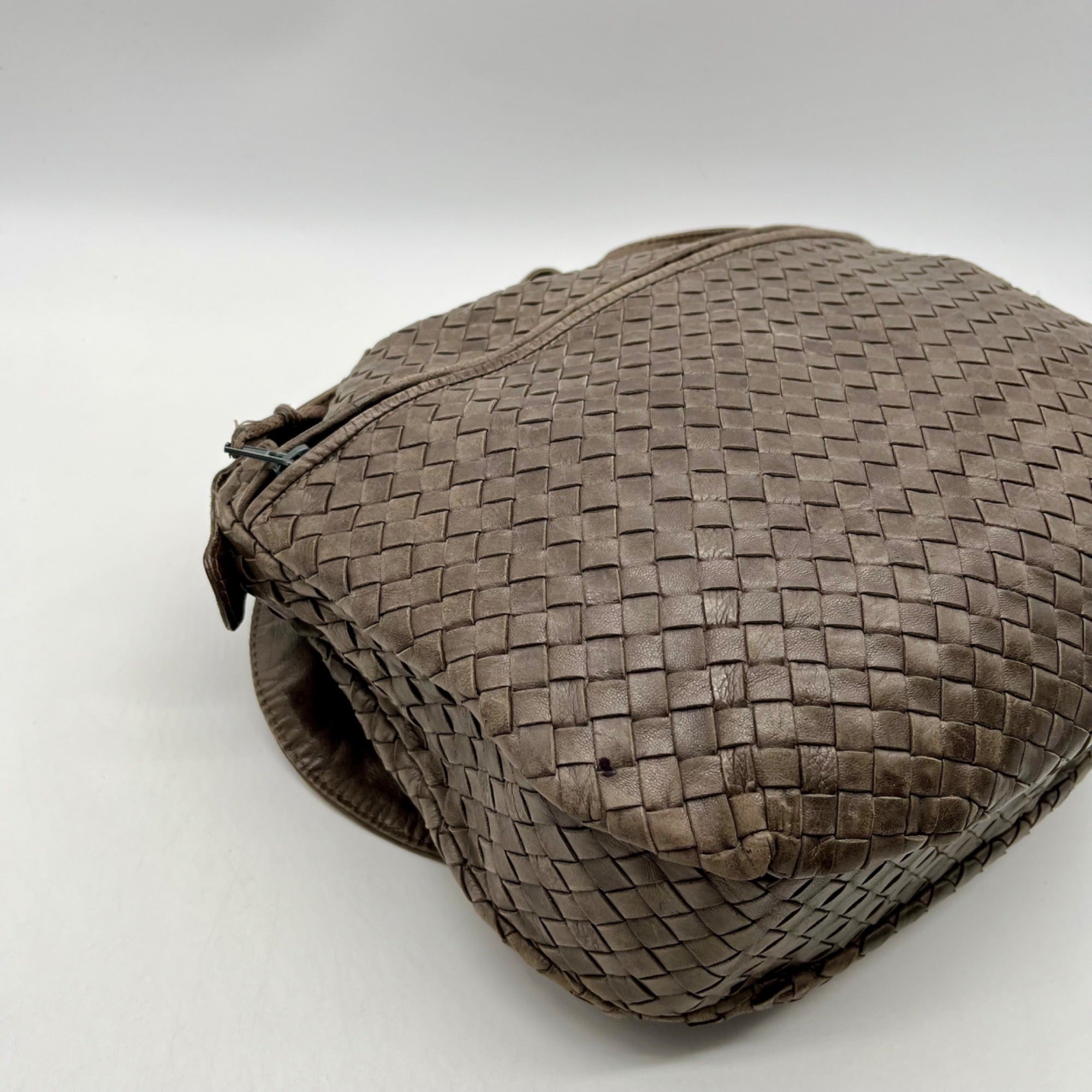 Bags By Mimi Grey Woven Leather Bag