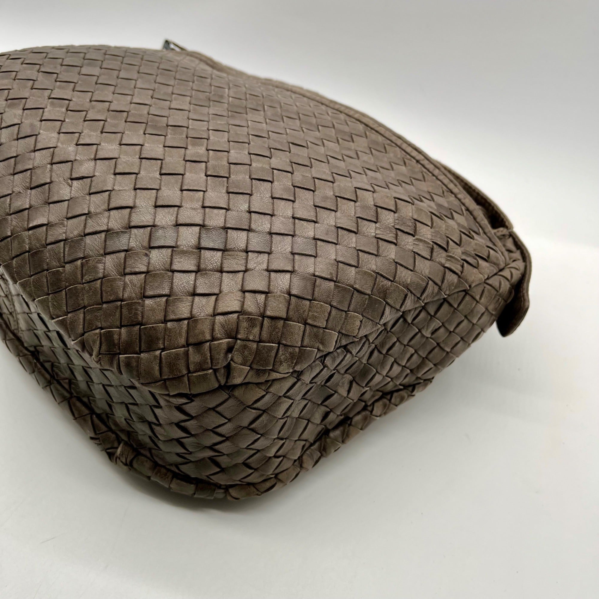 Bags By Mimi Grey Woven Leather Bag