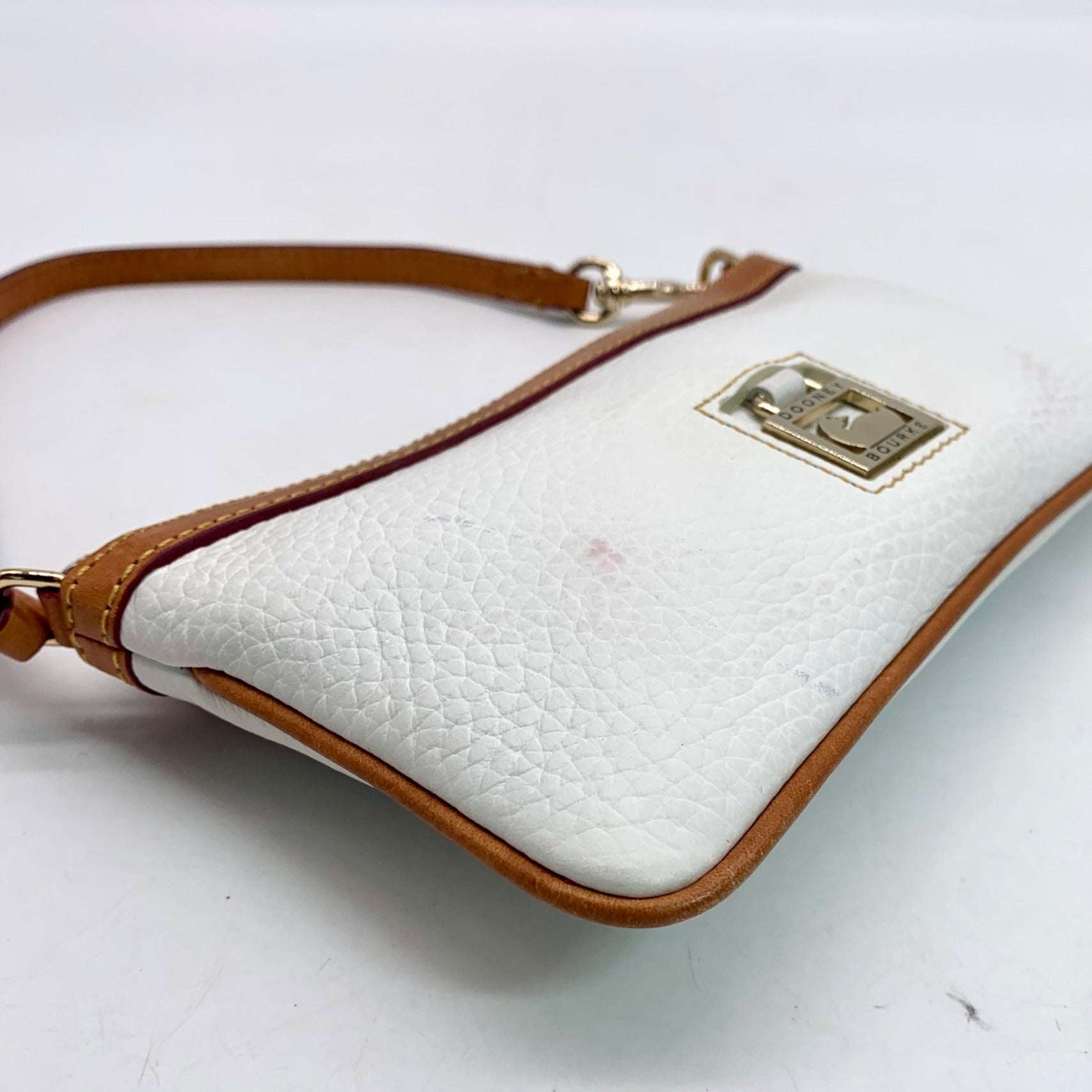 Dooney &amp; Bourke White Pebble Grain Convertible Wristlet