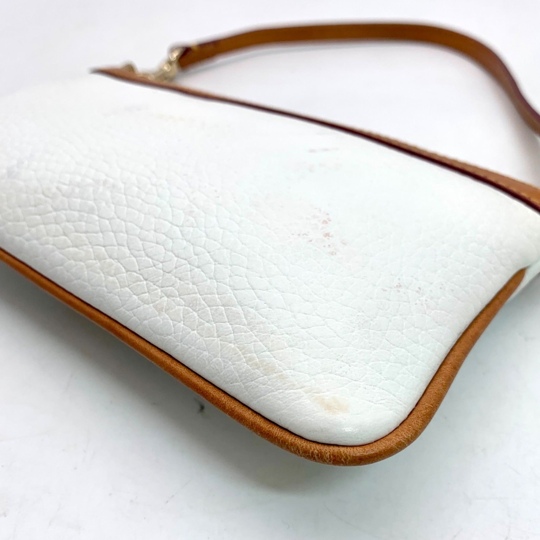 Dooney &amp; Bourke White Pebble Grain Convertible Wristlet