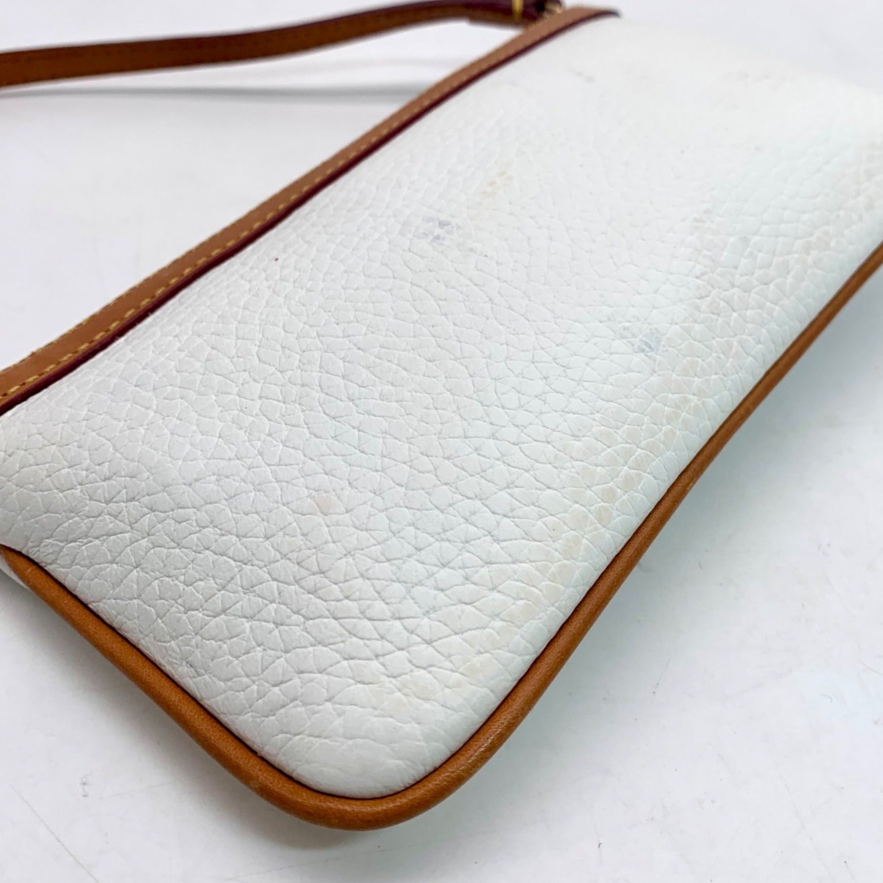 Dooney &amp; Bourke White Pebble Grain Convertible Wristlet