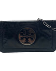 Tory Burch Black Patent Crinkle Bombe Reva Clutch