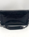 Tory Burch Black Patent Crinkle Bombe Reva Clutch