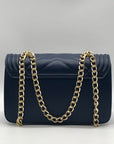 Valentino Orlandi Navy Blue Faux Leather Crossbody Bag