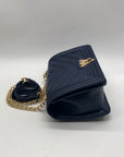 Valentino Orlandi Navy Blue Faux Leather Crossbody Bag